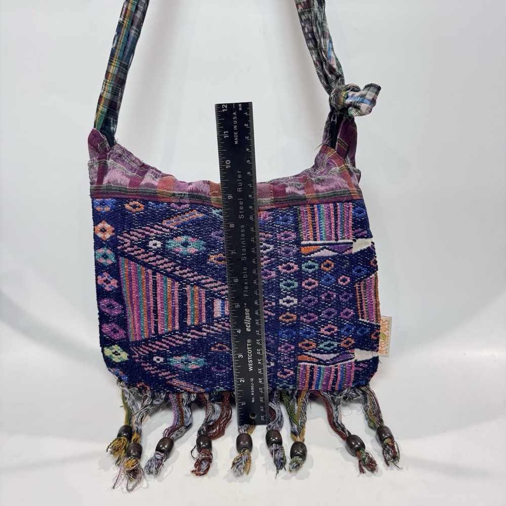 Gypse Rose Flap Interior Zipper Purse Knot 100% Cotton Made in Guatamala Hippie - Picture 11 of 12